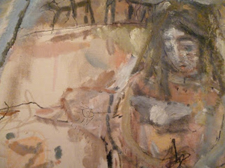 Η Παντέρμηκεντήστρα του Λόρκα. Λεπτομέρεια από πίνακα της Φωτεινής Στεφανίδη. Λάδι, μελάνι και παστέλ σε (αχερόχρωμο)  πανί