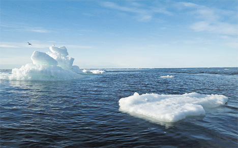 Oι θαλάσσιοι πάγοι της Αρκτικής βρίσκονταν καθ’ όλη τη διάρκεια του έτους στα χαμηλότερα επίπεδα των τελευταίων δεκαετιών. Μόνο η Γροιλανδία έχασε εφέτος 152 δισ. τόνους πάγου (φωτ. REUTERS).