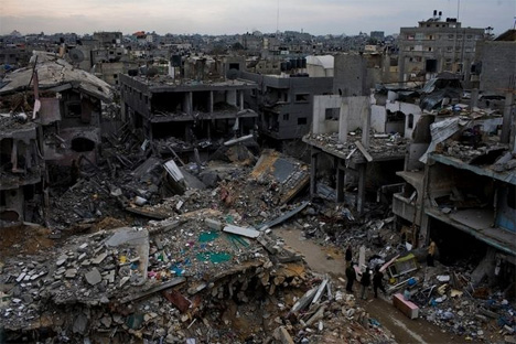 Εικόνες από προηγούμενο βομβαρδισμό της Γάζας.  BRUNO STEVENS